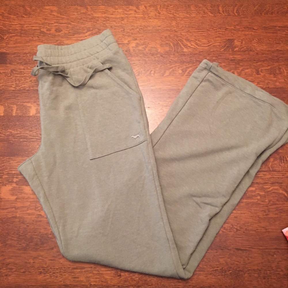 Victoria’s Secret Pink Wide Leg Pants Green Med